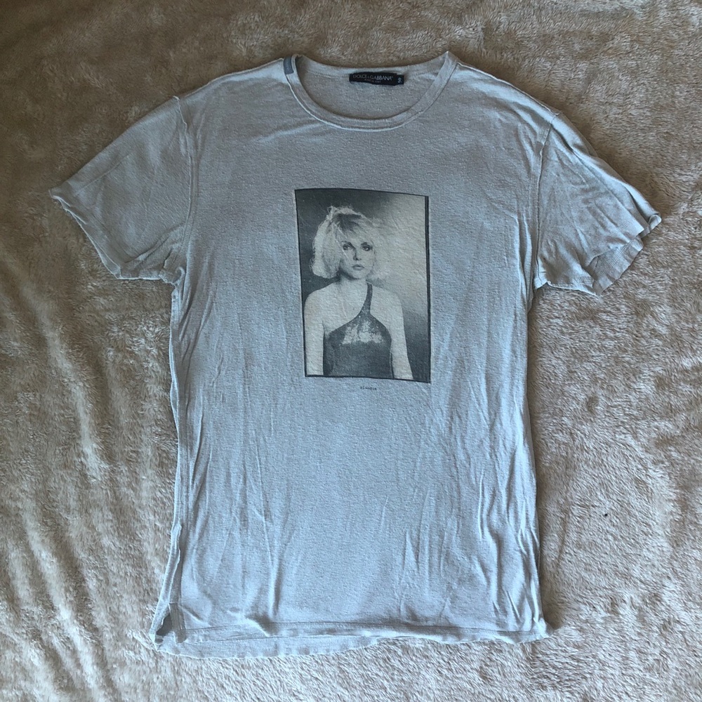 VINTAGE D&G Dolce & Gabbana Debbie Harry “blondie” Gray Graphic Tee in Size 50